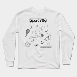 Vintage Retro Sports Art Graphic Long Sleeve T-Shirt